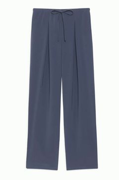 Admiral Crepe Pleated Pant (ノクターンネイビー ) トリアセテート   /バックフラップポケット付き / ウエストゴム / 通年 / 01-5106403