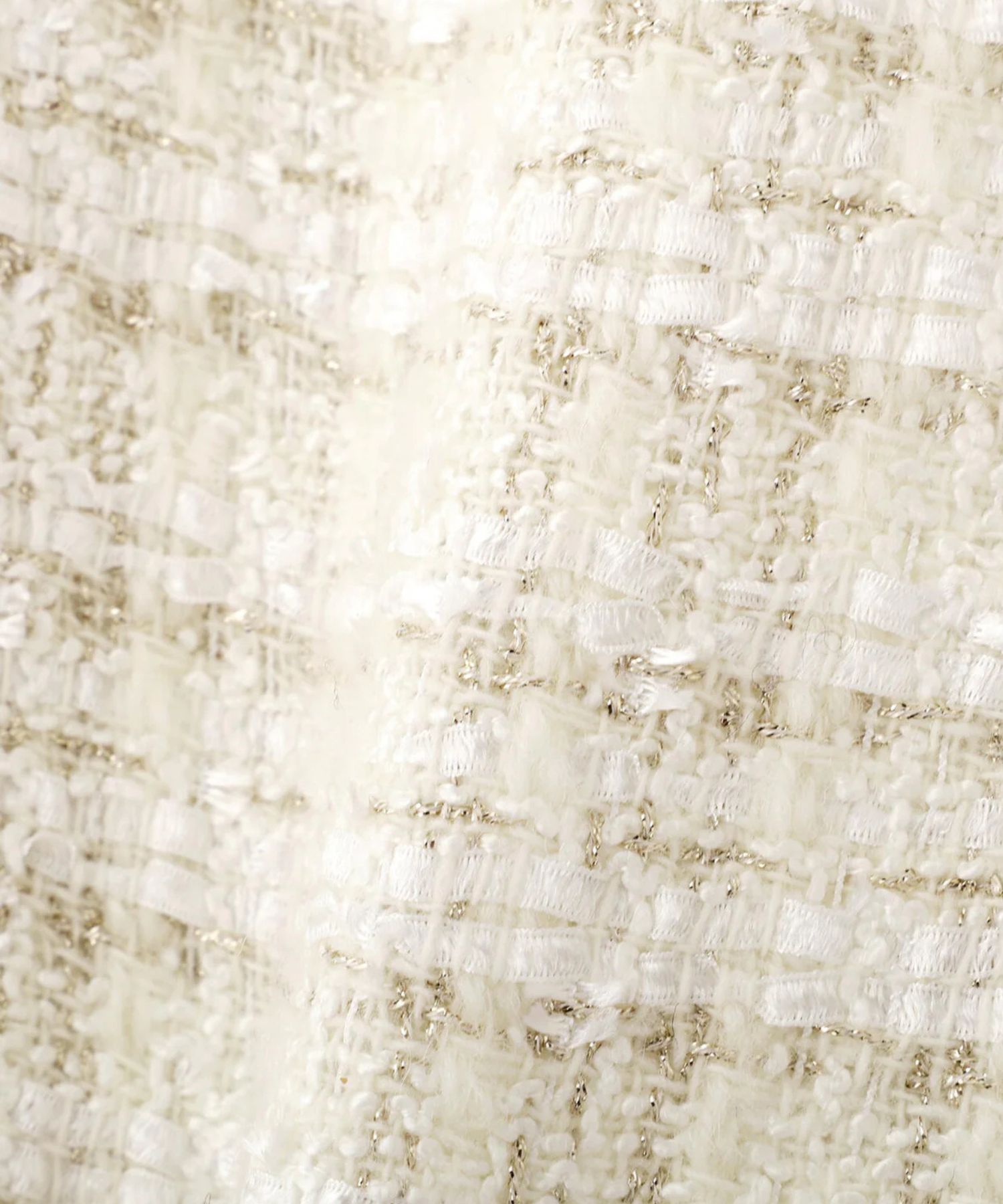 リープツイードジャンパースカート(エクリュ)毛 / ストレッチ無し / 前ボタンあき / ポケットあり / 裏地あり / 前裾ベンツあきあり / ふくらはぎ下くらいの丈 / 0315240009