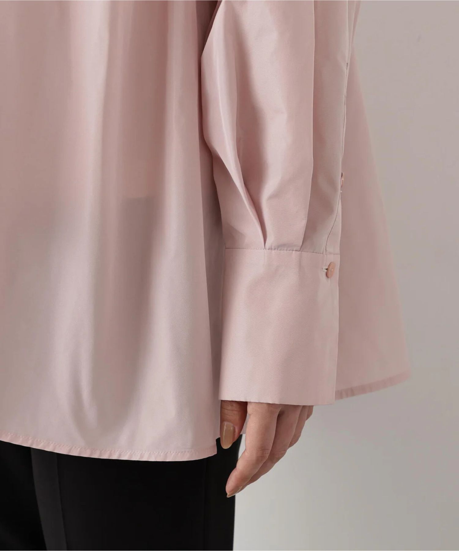 タックフレアボウブラウス(ローズピンク)ポリエステル100% / 手洗い可 / 形状記憶 / 0315210105