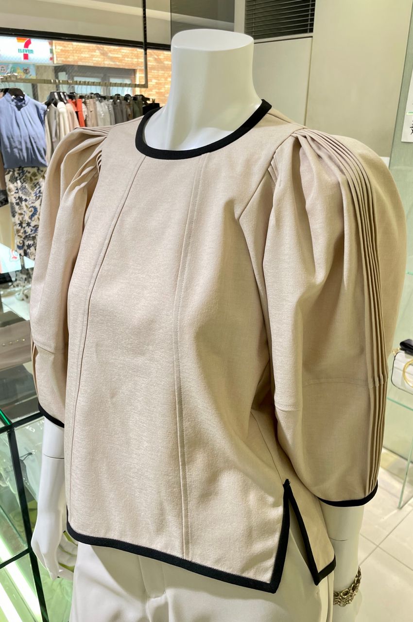 BICOLOR PIPING BL/バイカラーパイピングブラウス