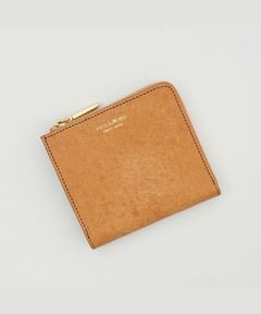 【PORTA / ポルタ】V-5076（L/Camel / ライトキャメル）ヌメ革 二つ折りL字型財布 / 牛革 (Italian Leather) / 日本製