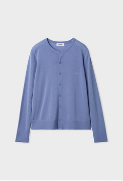 シルク混天竺ニットカーデ(ブルー)セルロース / 手洗い可 / 伸縮性あり / MWND261096