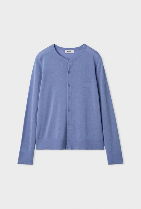 シルク混天竺ニットカーデ(ブルー)セルロース / 手洗い可 / 伸縮性あり / MWND261096