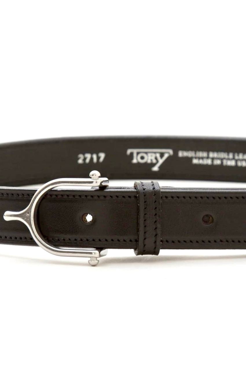 TORY LEATHER - 1 SPUR BUCKLES BELT 2717 / ワンシュプールバックルベルト (ブラック) 牛革 / ブライドル レザー / 厚い / 頑丈 / エイジング / アメリカ製 | LA FEMME