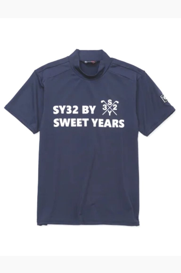 SY32 by SWEET YEARS - モックネックシャツ (ネイビー SY32 by SWEET YEARS - モックネックシャツ (ネイビー