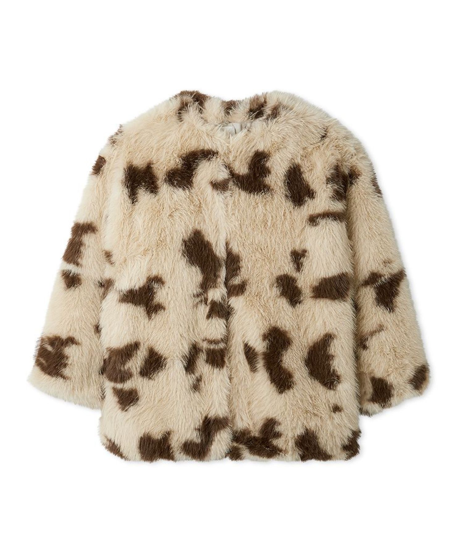 マルチマテリアルノーカラーファーコート ( MIX ) ポリエステル / フェイクファー / 柔らかい / ポケット有り /  09WFC255108