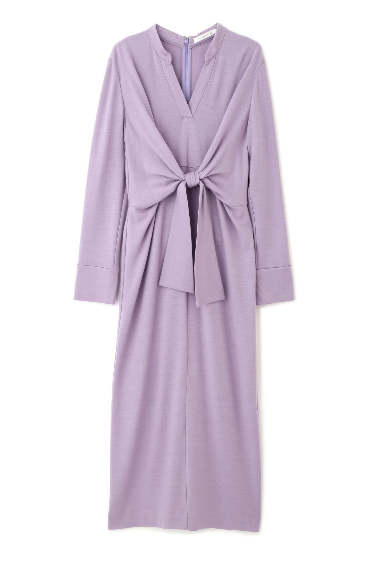 ウエストリボンジャージワンピース (パープル) / ウール / ストレッチ / キャミワンピ付き / 0315140213