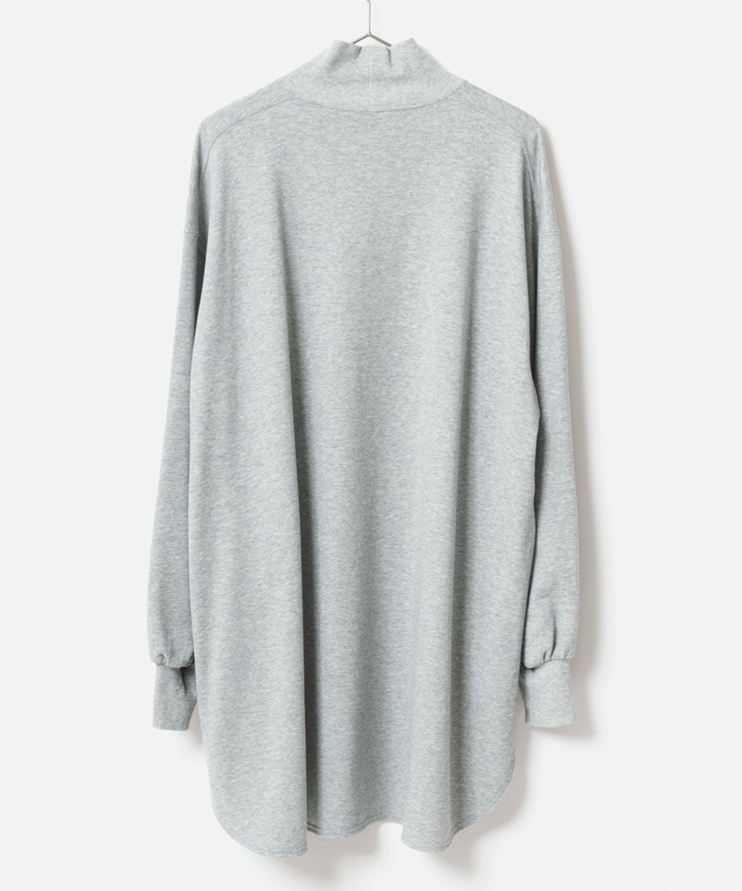 High Neck Long Pullover ( グレー ) 綿 / サイドポケット /サイドスリット / FK252-31223
