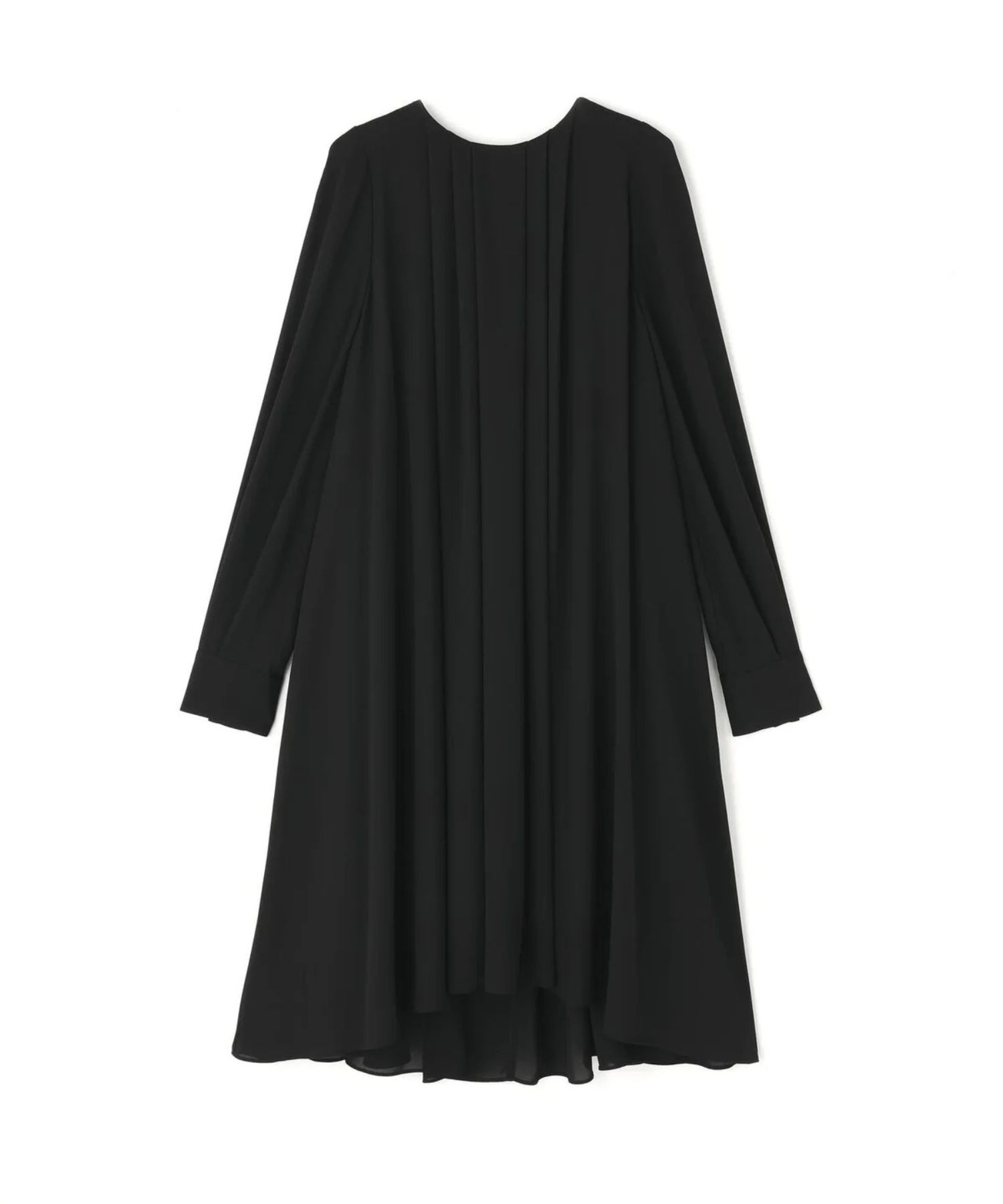 タックフレアジョーゼットワンピース(ブラック)ポリエステル / 見頃裏地付き / 後ファスナー / 0315240125