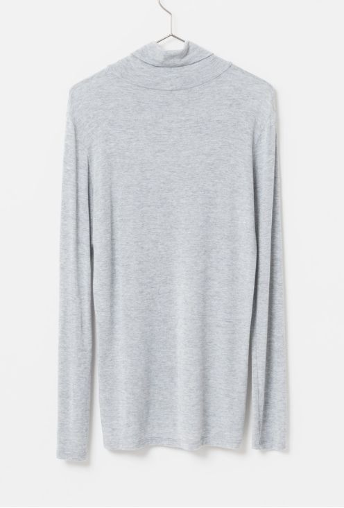 Soft turtleneck pullover (ライトグレー)レーヨン / 柔らかい / 手洗い可 / 薄手 / FK242-70210
