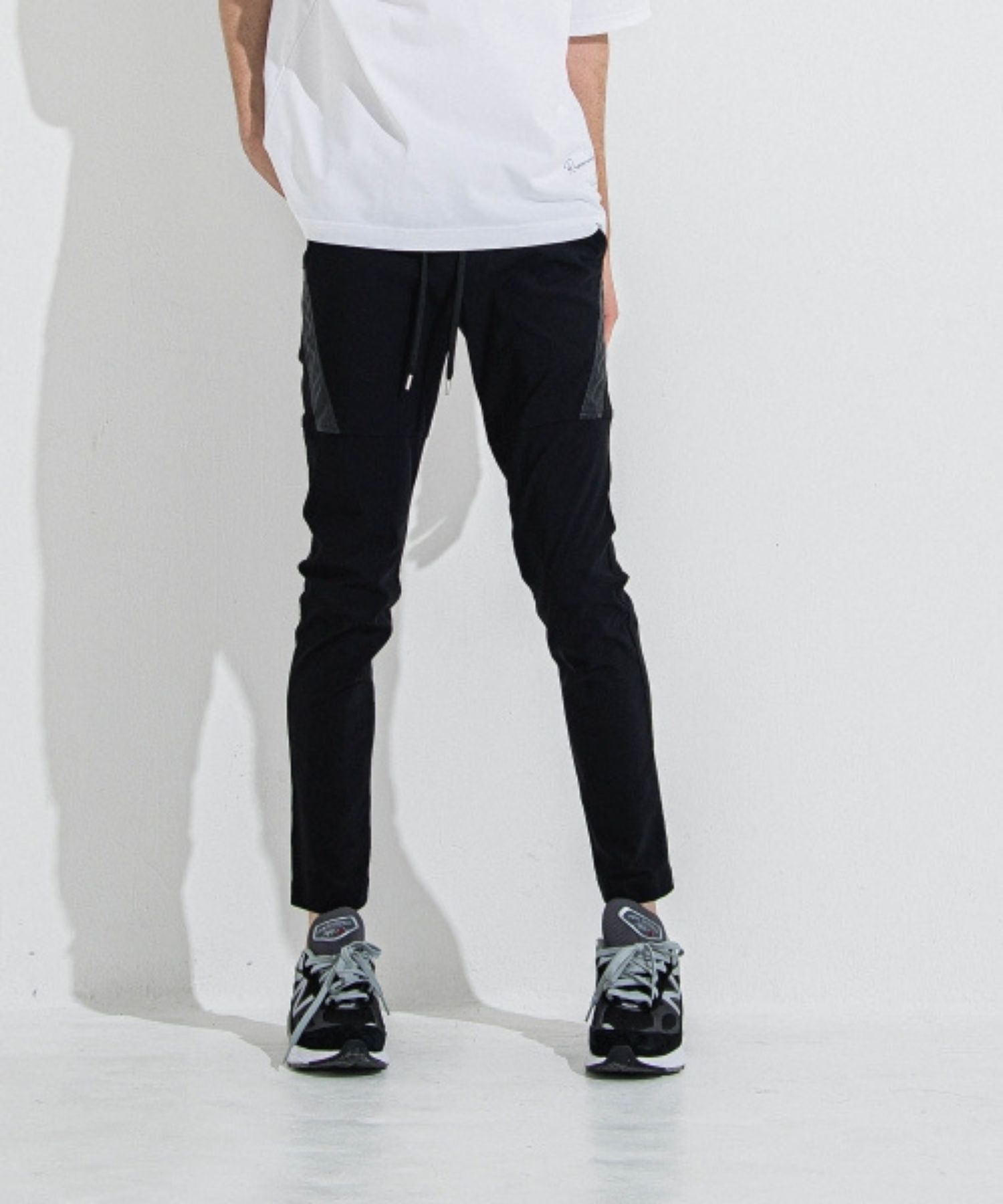 TYLER NYLON PANTS (ブラック ) ナイロン / サイドライン / ストレッチ / ベルトループ / RC36-ST-026