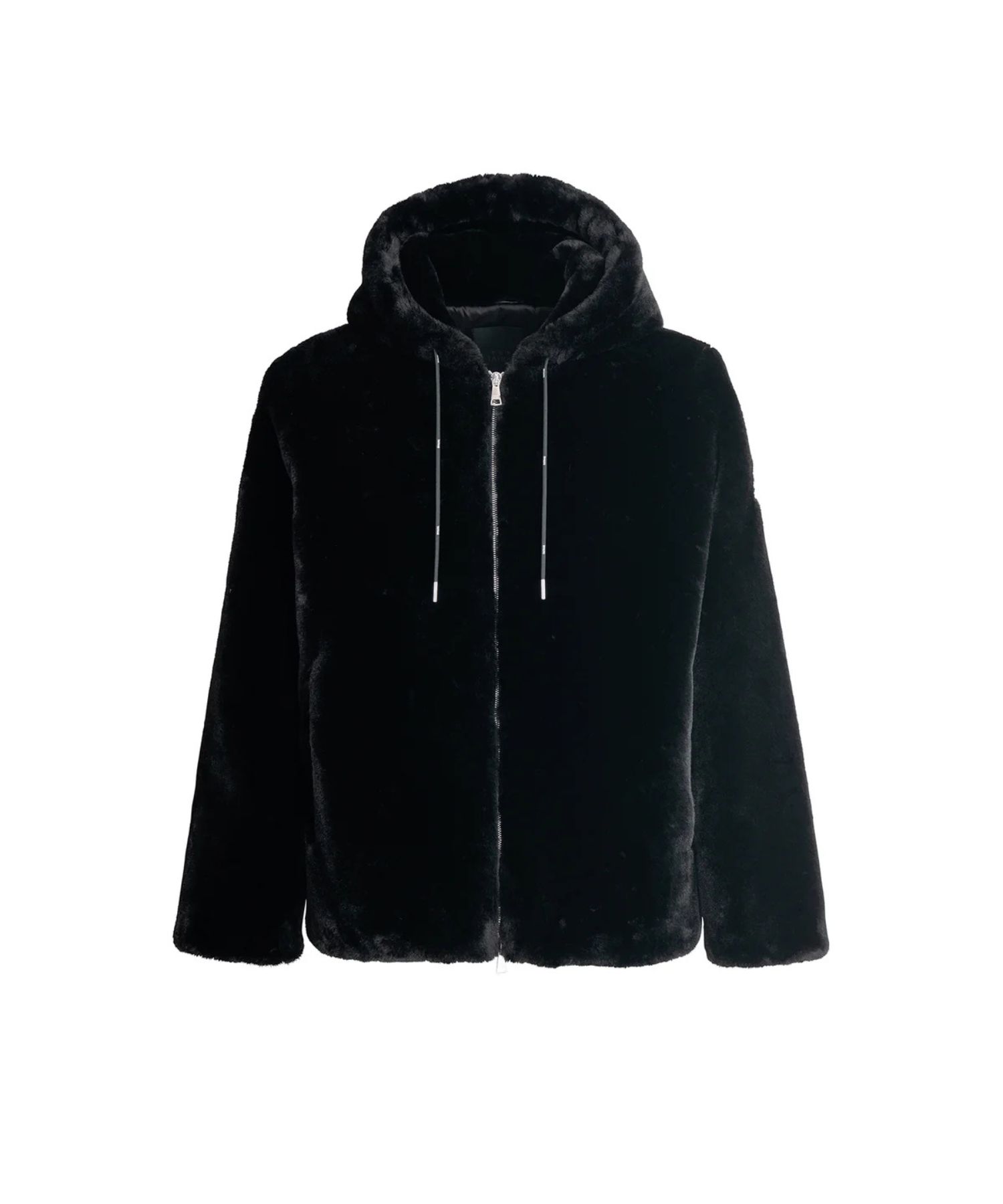 【2025AW予約】(MENS) BOMOS フーデッドファーブルゾン(black) ポリエステル   / 左袖ブランドロゴ/ サイドポケット /  ファスナー付き/総裏地 /MJXA0037033588