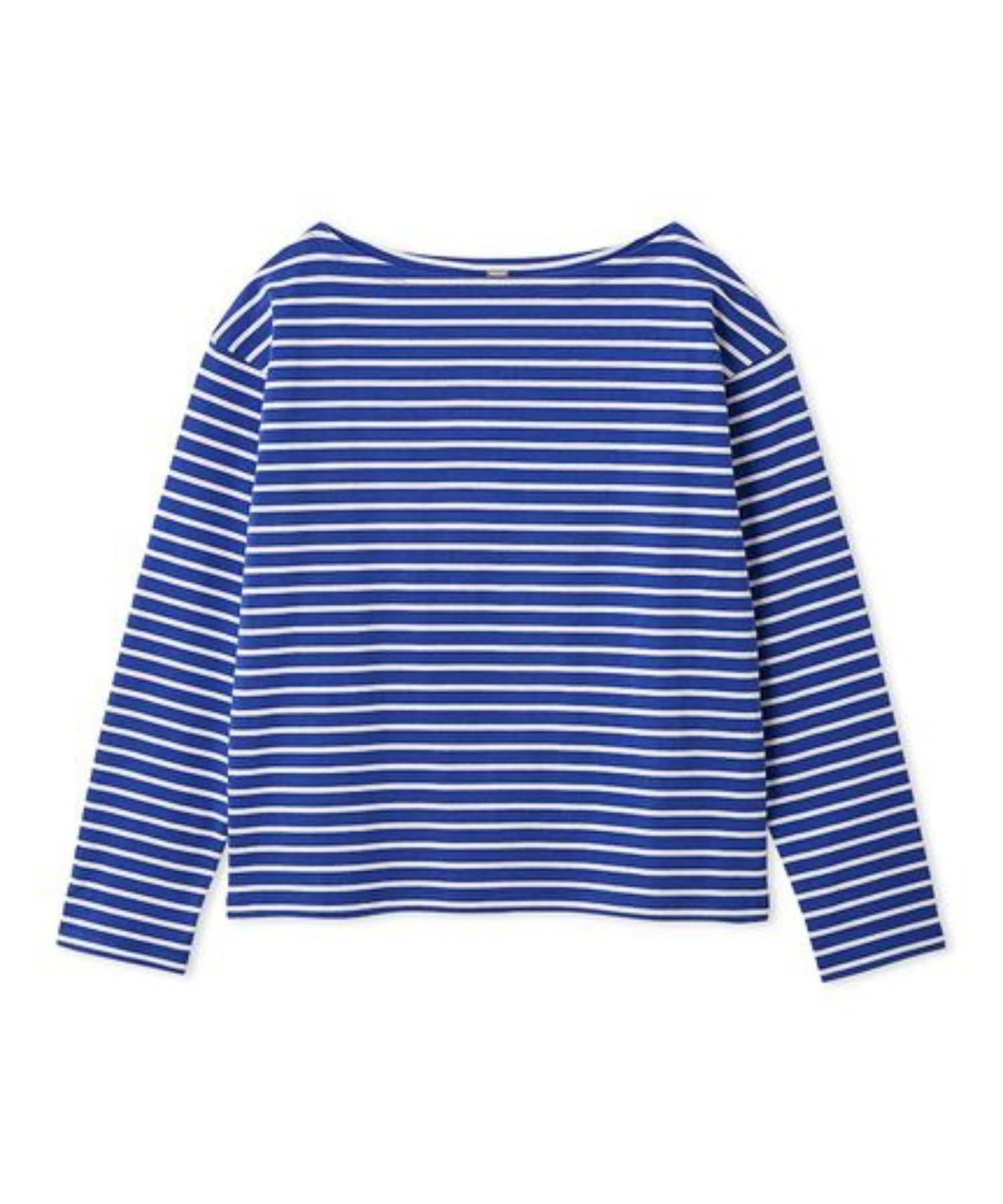 ボートネックボーダーTシャツ ( BLU ) 綿 / オリジナル刺繍 / ロングスリーブ / 透け感無し / 洗濯可 / 09WCT261119