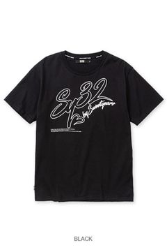 スクリプト ビッグロゴTシャツ （ブラック）コットン100％ / 中抜きフォントロゴ / ウォッシャブル