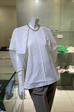 ハーフオーガンザスリーブブラウス / ウォッシャブル
