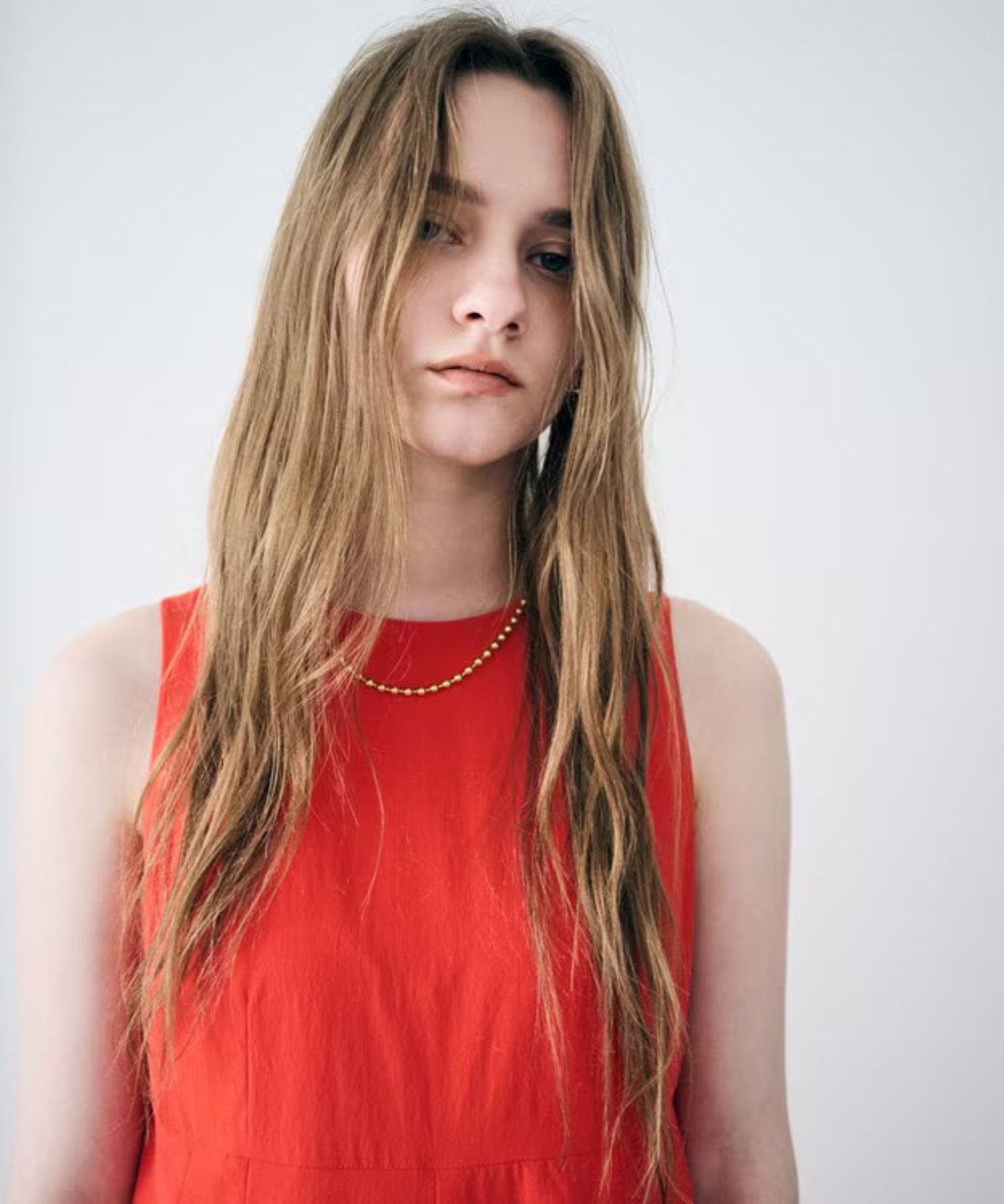 クールタッチカラータイプライターオールインワン(スカーレット) ポリエステル / ウォッシャブル/ Aライン / 後ろファスナー / OPUVLS0402