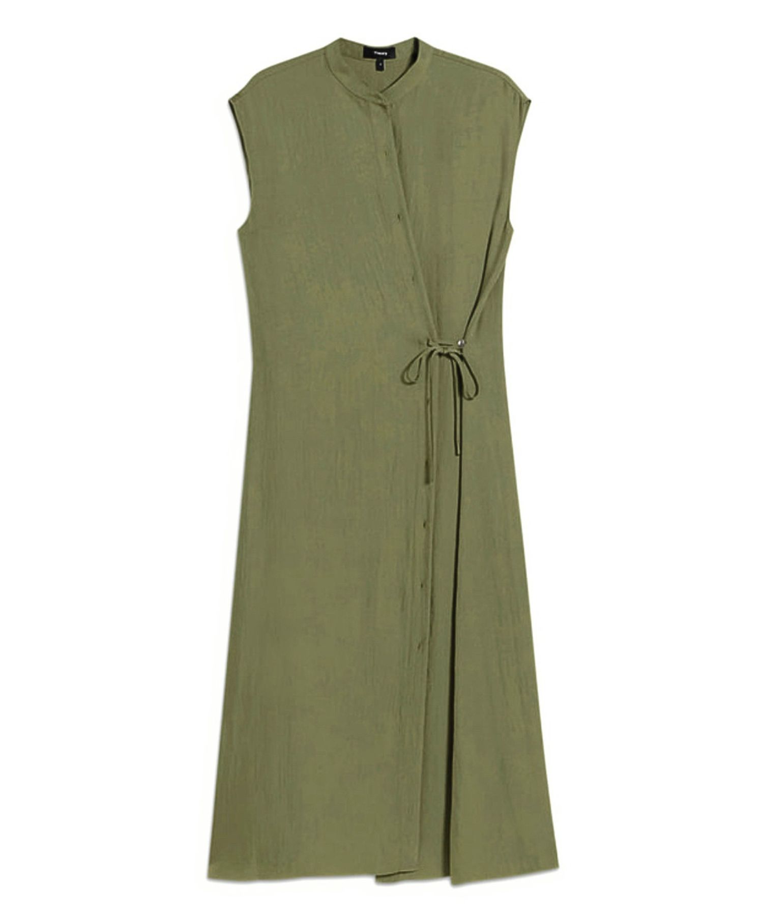 2WAYラップワンピース Washed Twill (フォレストモスグリーン) トリアセテート / 日本製生地 / 手洗可 / 柔らかい /  01-6205215