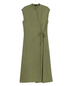 2WAYラップワンピース Washed Twill (フォレストモスグリーン) トリアセテート / 日本製生地 / 手洗可 / 柔らかい /  01-6205215