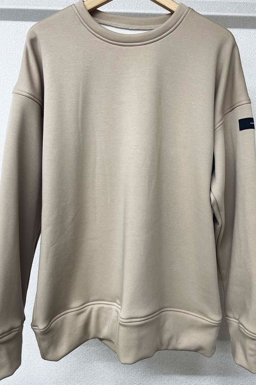 ID BACKROGO VELOURS FLEECE DROP TRAINER / IDバックロゴ裏起毛ルーズトレーナー