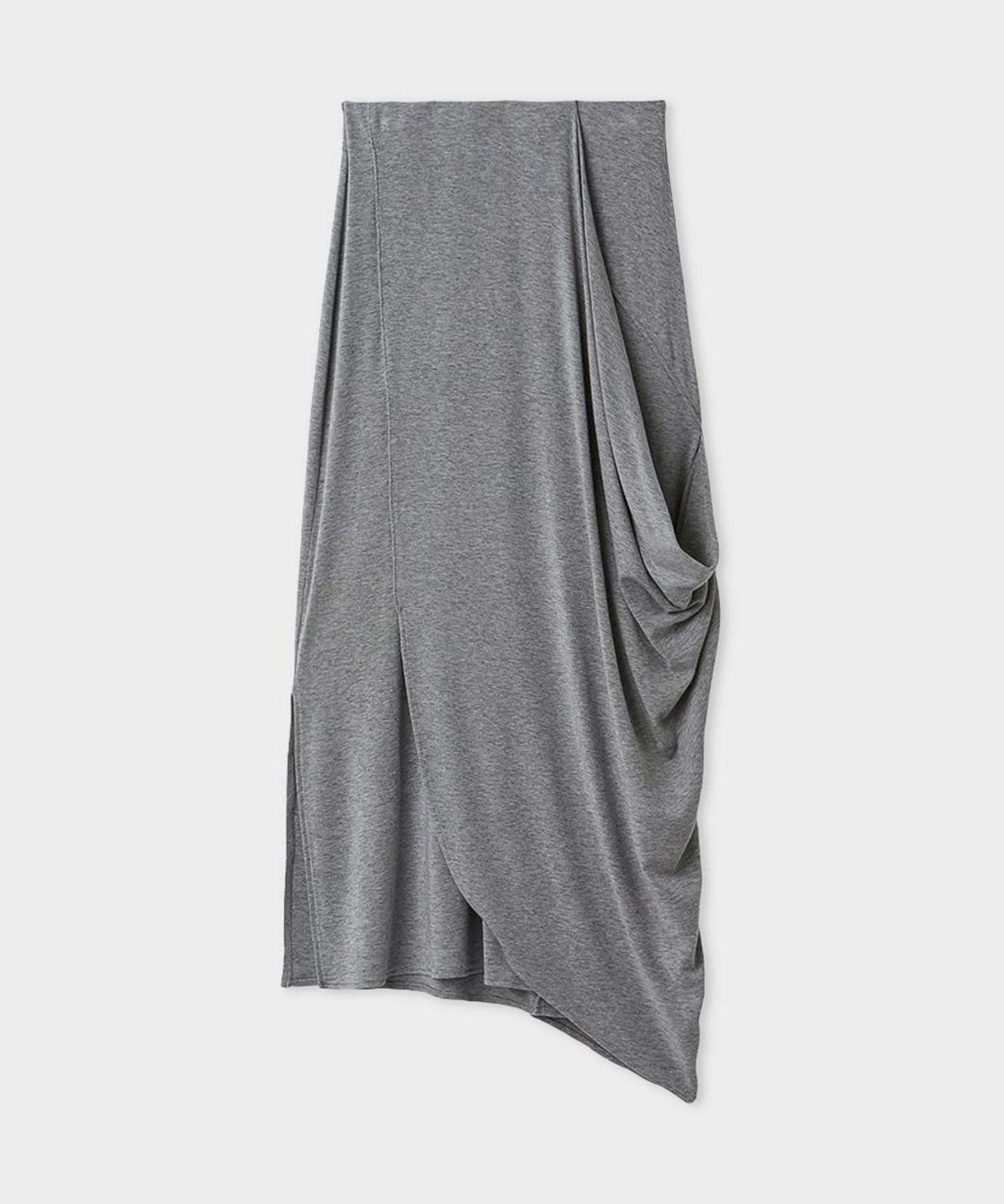 ニュアンスドレープカットスカート(グレー)再生繊維 / ウォッシャブル / 手洗い可 / アシンメトリー / MWCS261051