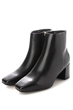 SQUARE TOE MIDDLE HEEL SHORT BOOTS / スクエアトウミドルヒールショートブーツ
