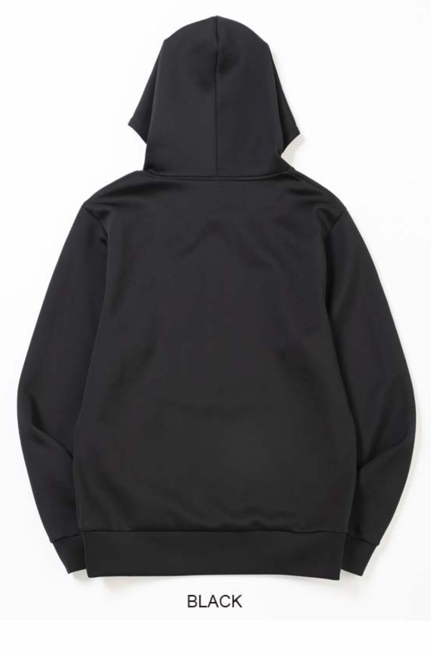 DOUBLEKNIT RHINESTONE LOGO P/O HOODIE (ブラック) ポリエステル / ラインストーンロゴ / ストレッチ / 艶感有り / 15002