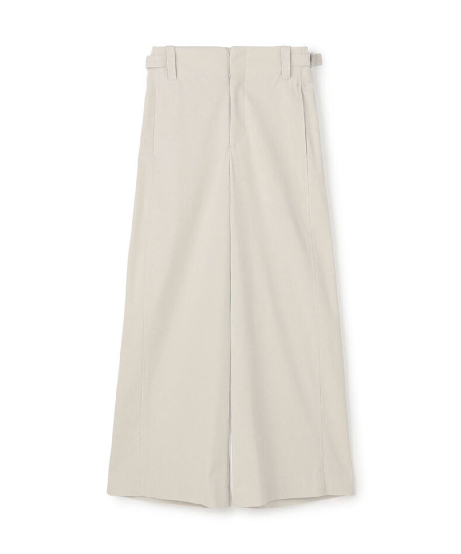 ナチュラルスラブストレッチ セミワイドパンツ (ライトグレー) コットン / 伸縮性有り / 裏地無し / 透け感無し / 手洗可 / 12-04-52-04402