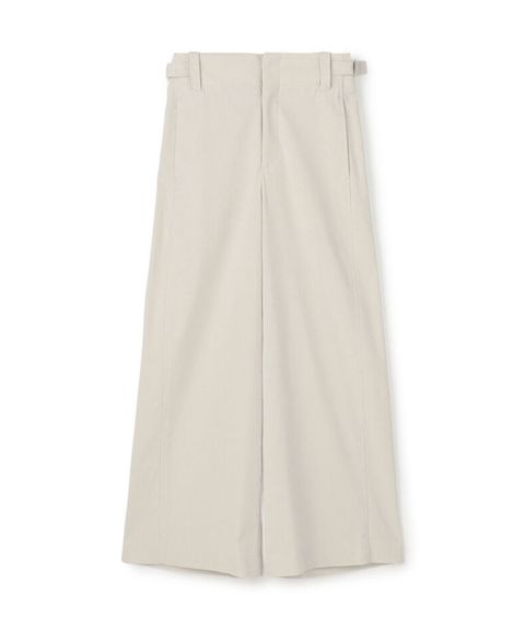 ナチュラルスラブストレッチ セミワイドパンツ (ライトグレー) コットン / 伸縮性有り / 裏地無し / 透け感無し / 手洗可 / 12-04-52-04402