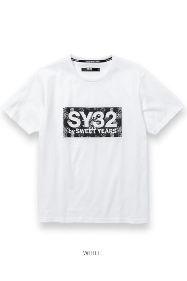 SY32 by SWEET YEARS - PAISLEY BOX LOGO TEE / ペイズリーボックス