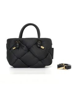 ナイロンボンディングノットハンドル トートバッグ (BLACK) ナイロン / ショルダーストラップ付き/ 2WAY仕様 / ファスナー開閉 / V-8948