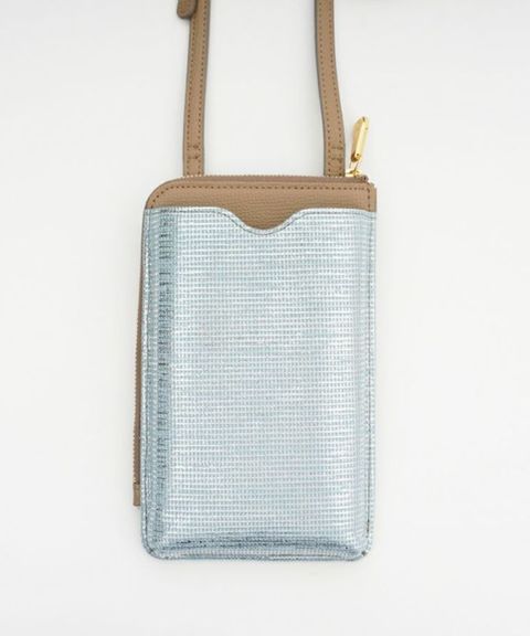 スマートフォンポシェット (Metario) 革 / ショルダーストラップ(調節可) / カード収納/ 重さ191g / ファスナーポケット/ V-1402