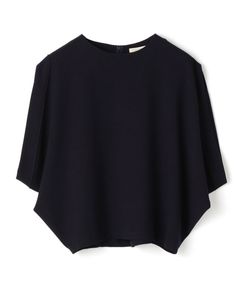 ジャージーライクジョーゼット プルオーバーブラウス (ネイビー) トリアセテート / やや薄手 / 光沢無し / 手洗可 / 22-01-61-01305