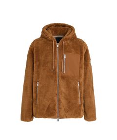 (MENS) MENFI メンフィ ボアブルゾン (キャメル) ポリエステル / フーディー / ダブルファスナー / 胸元のポケット / MJXA0212033588