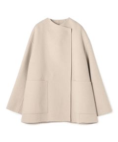 プレミアムリバー コクーンミディコート(  ライトベージュ ) 毛 / リバー素材  / コクーンシルエット / 半裏付き  /11-08-64-08301