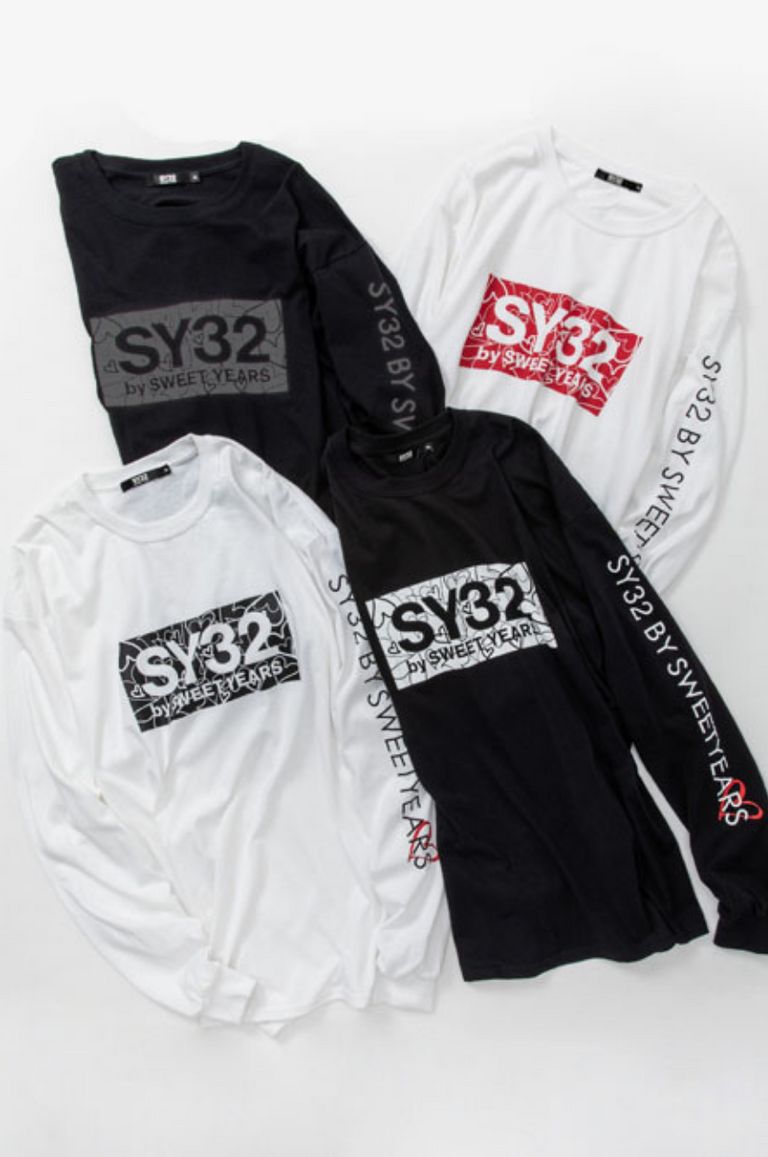 SY32 by SWEET YEARS - HEART BOX LOGO L/S TEE | LA FEMME