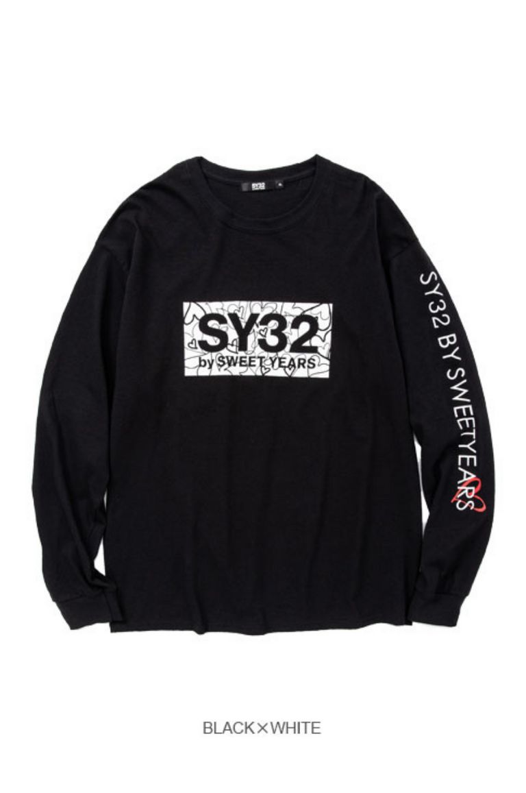 SY32 by SWEET YEARS - HEART BOX LOGO L/S TEE | LA FEMME