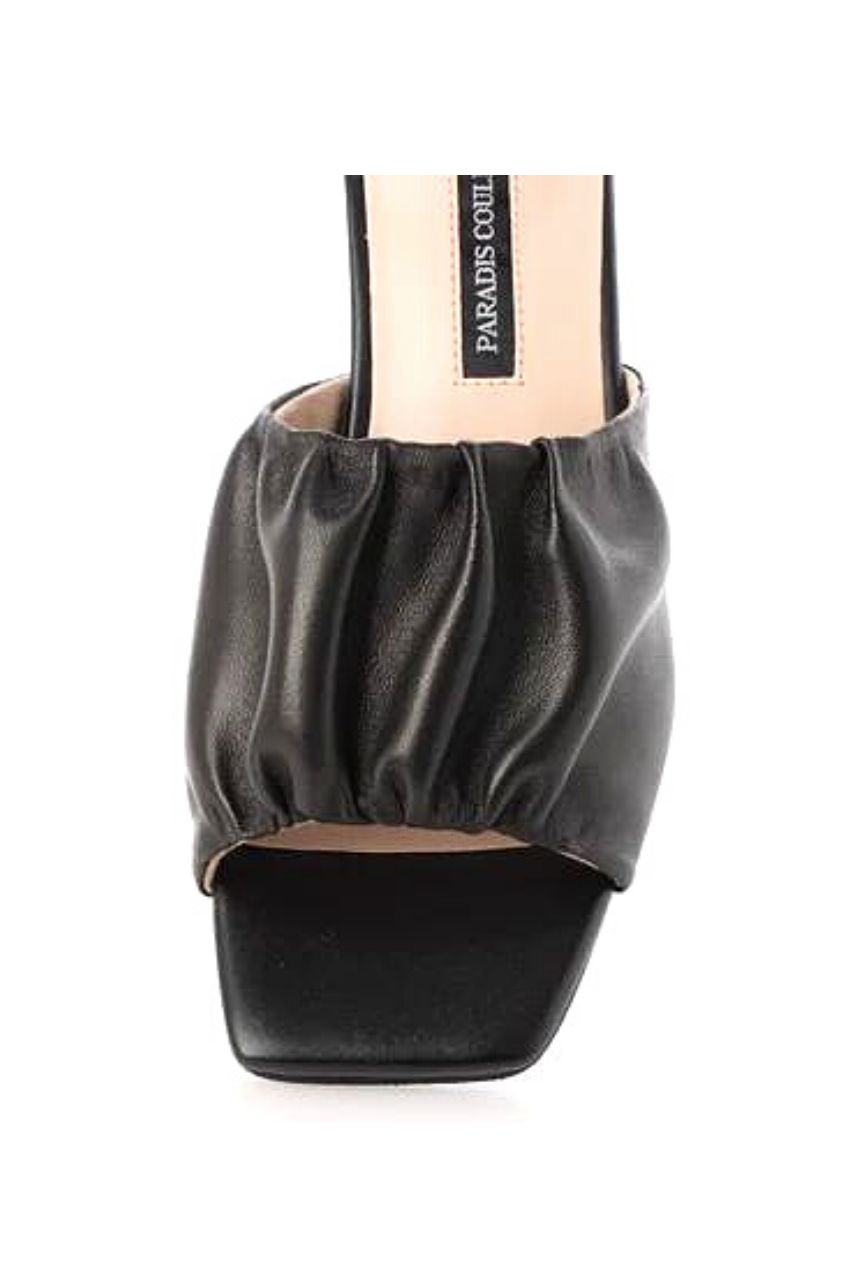 SQUARE TOW GATHER MULE SANDALS / スクエアトウギャザーミュールサンダル