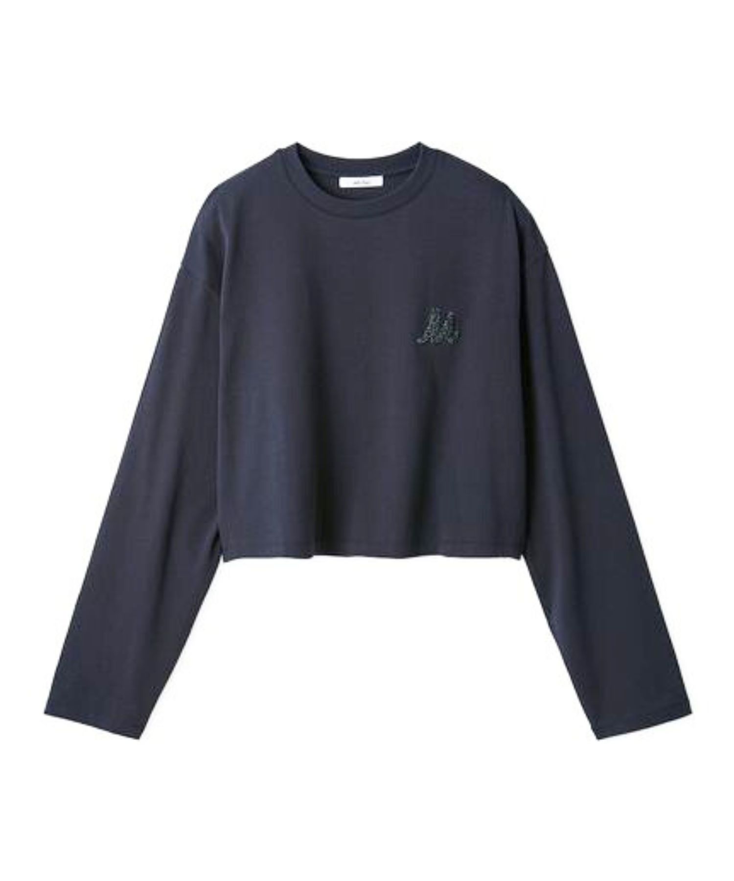 サガララメ刺繍ロンT ( NVY ) 綿 / 短丈 / 身幅ワイド / 手洗可 / 09WCT255024