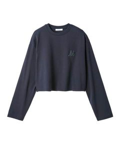 サガララメ刺繍ロンT ( NVY ) 綿 / 短丈 / 身幅ワイド / 手洗可 / 09WCT255024