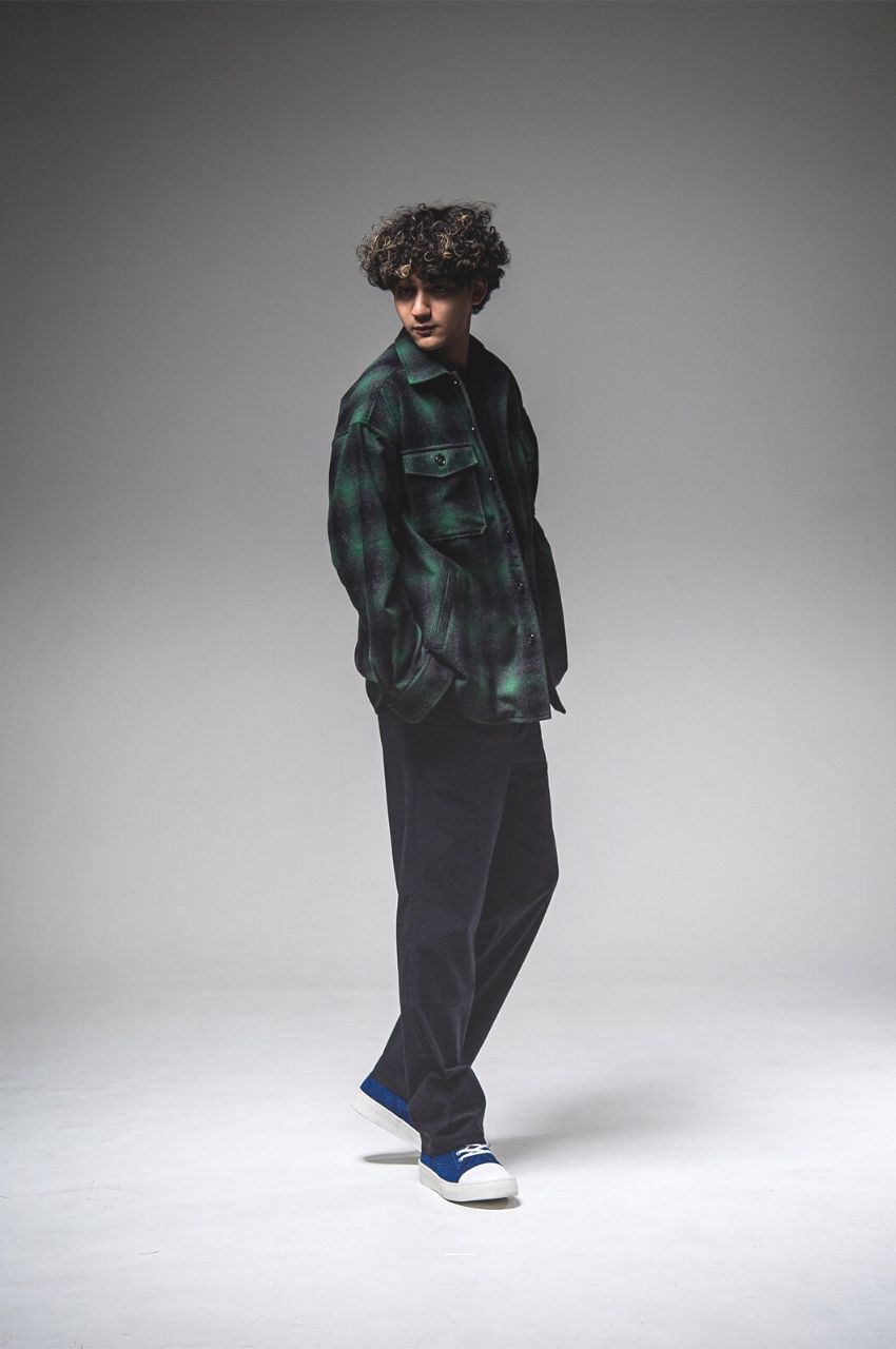WOOLCHECK OVER CPO JK GREEN CHECK /ウールチェックオーバーサイズCPOジャケット