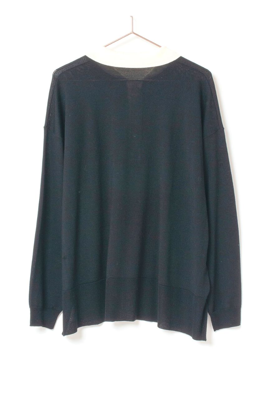 COLLARED PULLOVER SWEATER / 襟付きプルオーバーニット