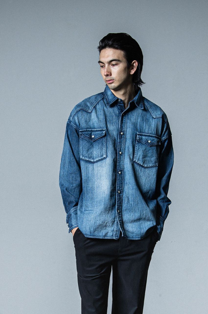 James over dungaree shirt (INDUSED) コットン / ウエスタンダンガリー / 柔らかい / RC33-SH-004-2