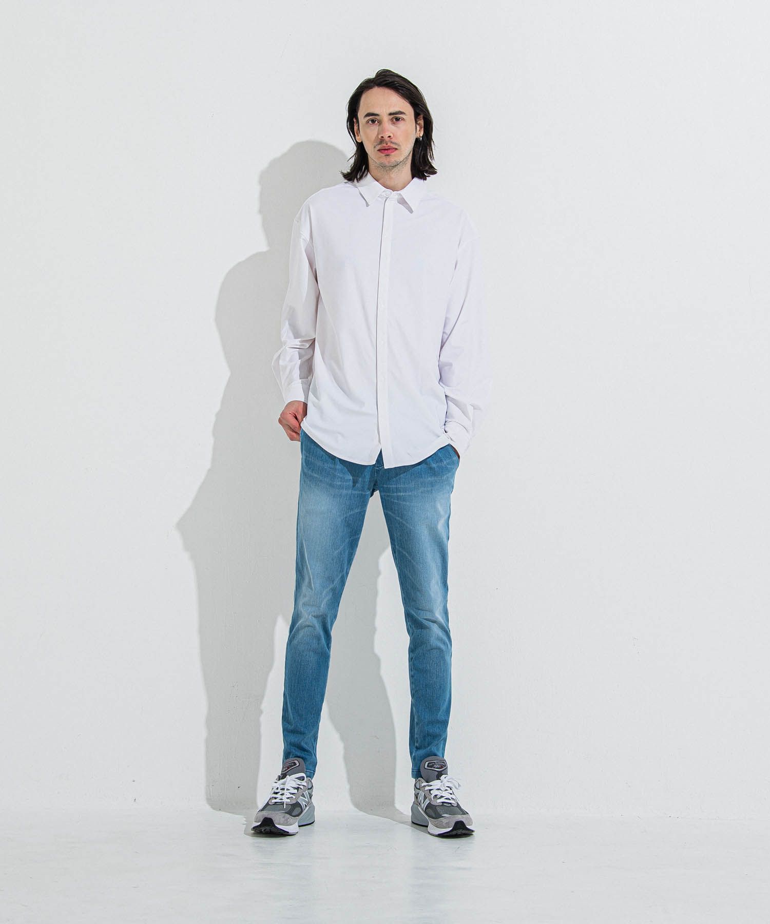 DENIM JERSEY CHRIS EASY TUCK PT (ライトインディゴ) コットン / ワンタック / スラッシュサイドポケット / 柔らかい / RC36-ST-016TD-3