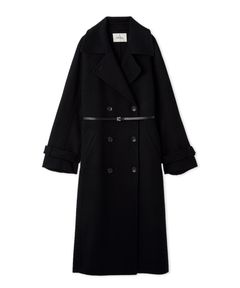 ベルト付きリバーピーコート (NVY)  毛 / ビーバー加工 / 軽量 / ダブルフロント /  09WFC255069