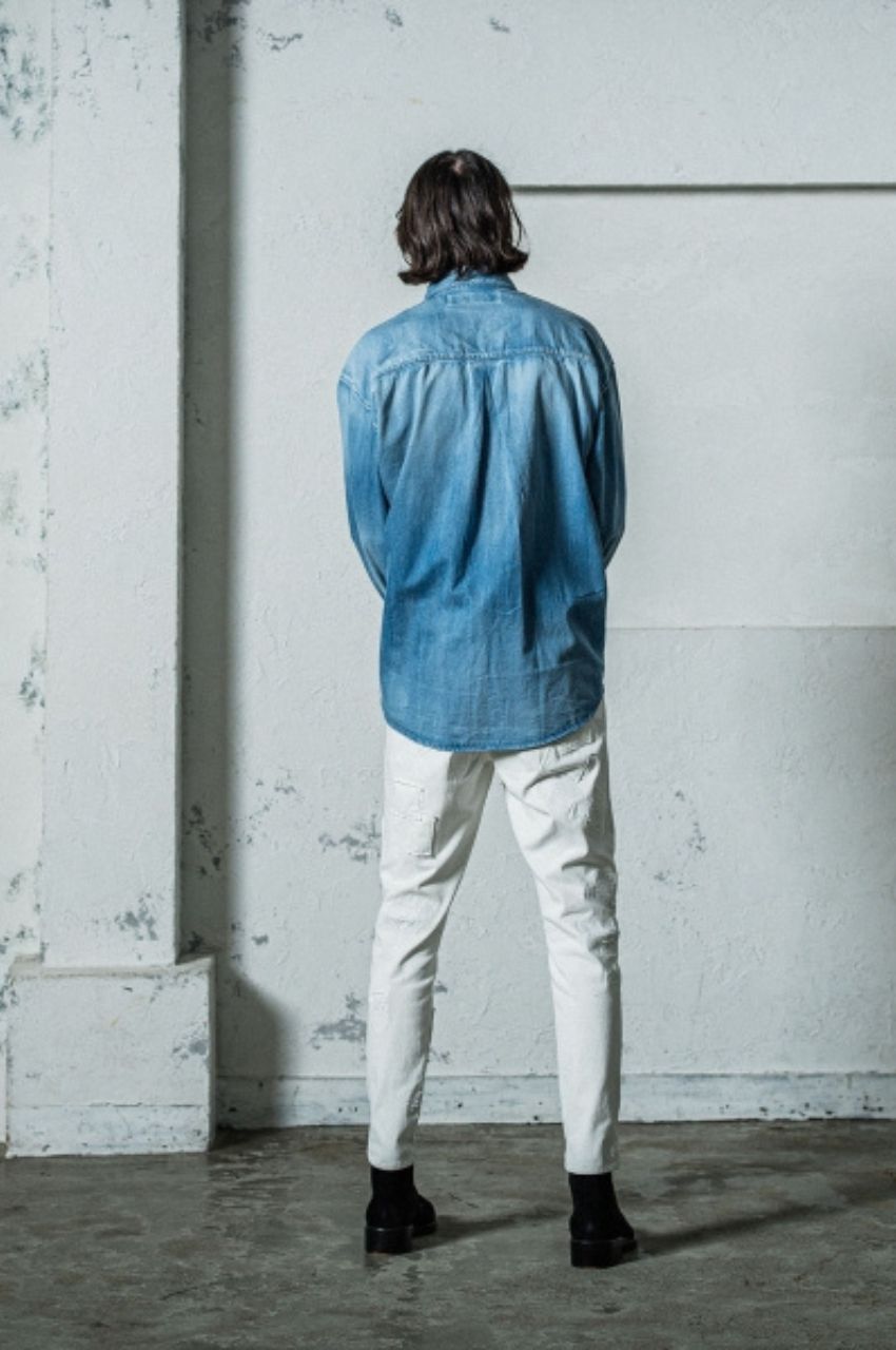 MICK DENIM JERSEY (ホワイト ) コットン /ストレッチ / 柔らかい / パッチワーク /RC35-ST-020-3