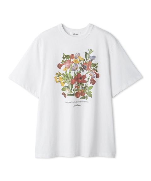 ボタニカルグラフィックTシャツ ( WHT) 綿 / ドライタッチ / フロントプリント / 手洗可 / 09WCT261935