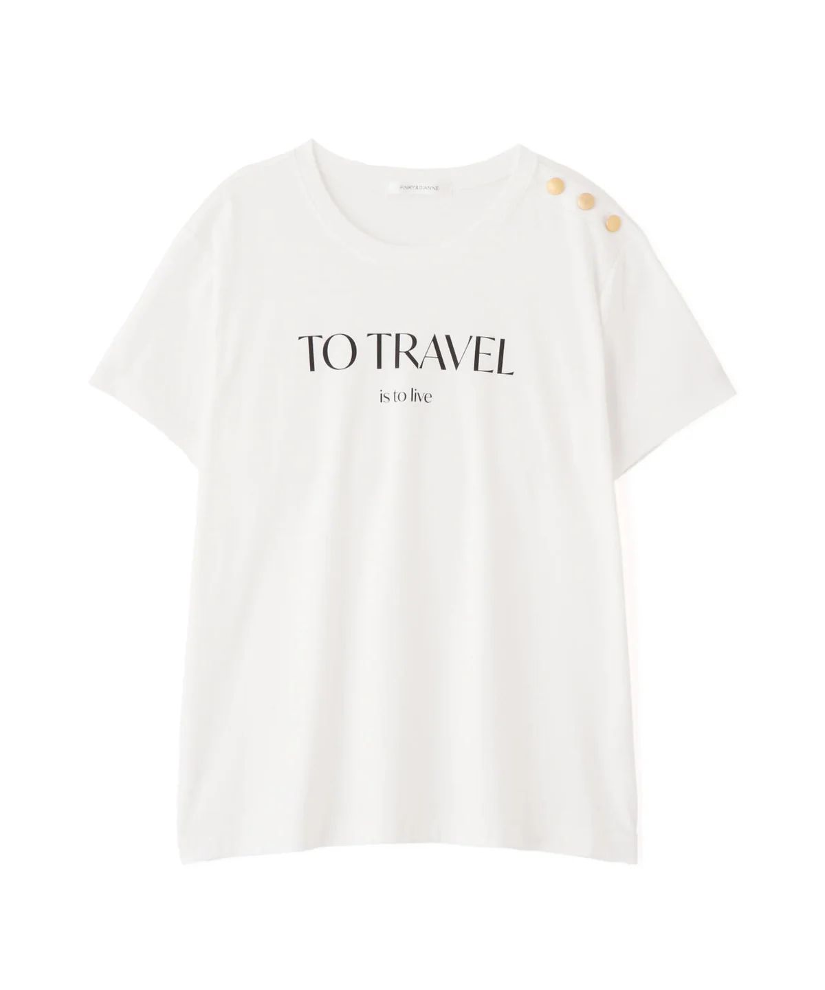 "TO TRAVEL" ロゴTシャツ (ホワイト) / 綿 100% / ウォッシャブル / 0315160521