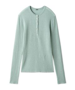 ヘンリーネックシアーリブニットプルオーバー (MNT) 綿 / ラメ / シェルボタン / 伸縮性有り / 09WNT254108