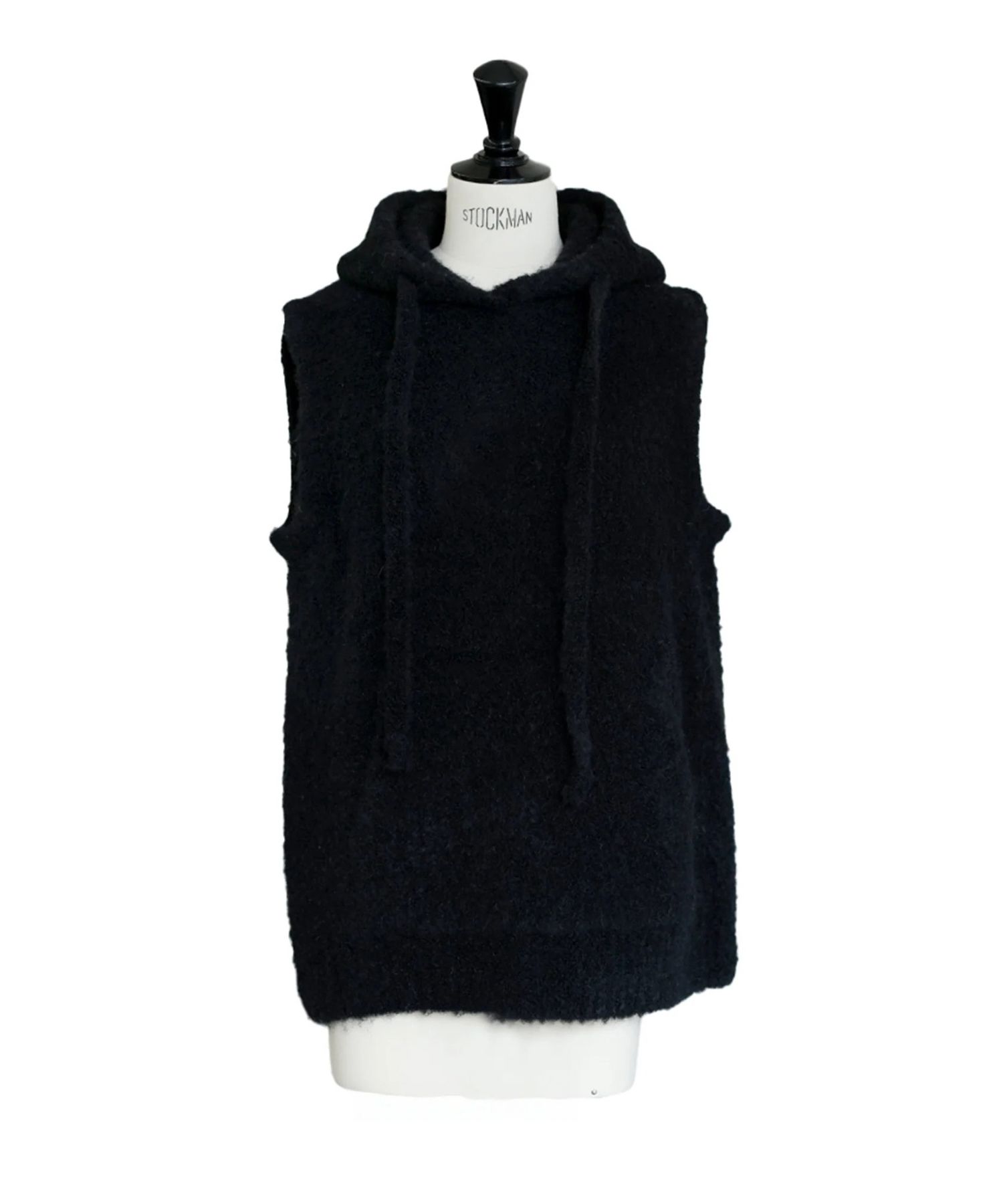 alpaca loop hoodie vest (BLACK) アルパカ / 保湿性 / ベビーアルパカ / 静電気防止加工 / 軽量 / CT25318