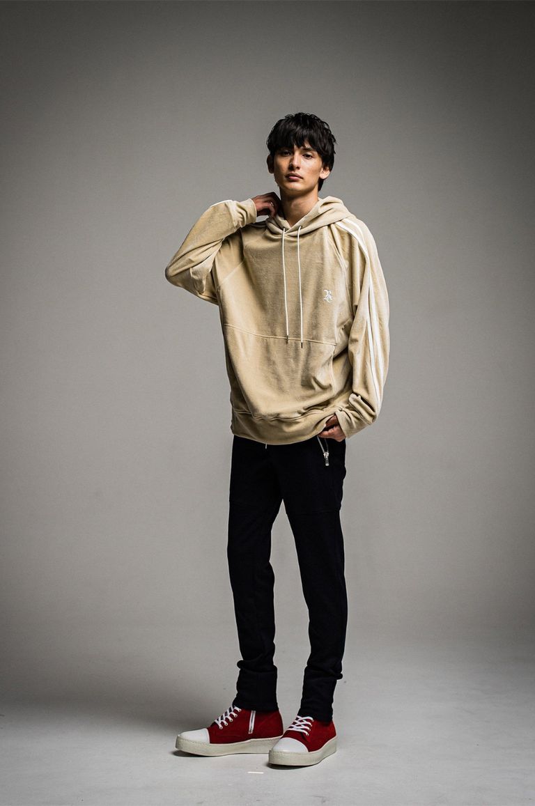 未使用タグ付き！RESOUND VELOUR LINE loose hoodie-